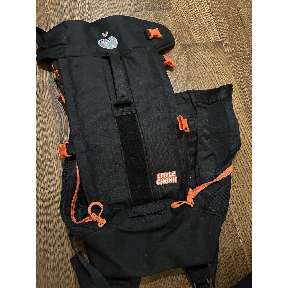 Little Chonk Maxine One Backpack Carrier for Medium Dogs Corgi Black Orange